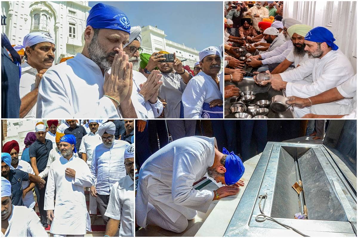 On Monday, Congress party leader Rahul Gandhi offered prayers at the Golden Temple in Amritsar, Punjab. Also, he participated in volunteer service at the Sachkhand Shri Harmandir Sahib.Punjab Congress president Raja Waring already informed about Gandhi