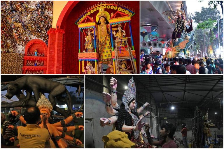 Durga Puja 2023: välähdyksiä suuruudesta!  Visuaalinen spektaakkeli Pandal-valmisteluista eri puolilla Intiaa – Katso kuvat – Lifestyle-galleria Uutiset