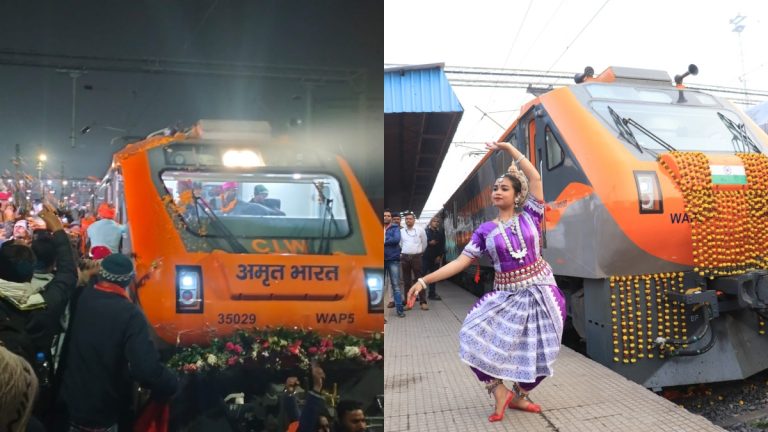 Indian Railways jakaa Darbhangasta Brahmapuriin kuvia ja videoita, joissa ihmiset toivottavat ensimmäiset Amrit Bharat Express -junat tervetulleiksi.
