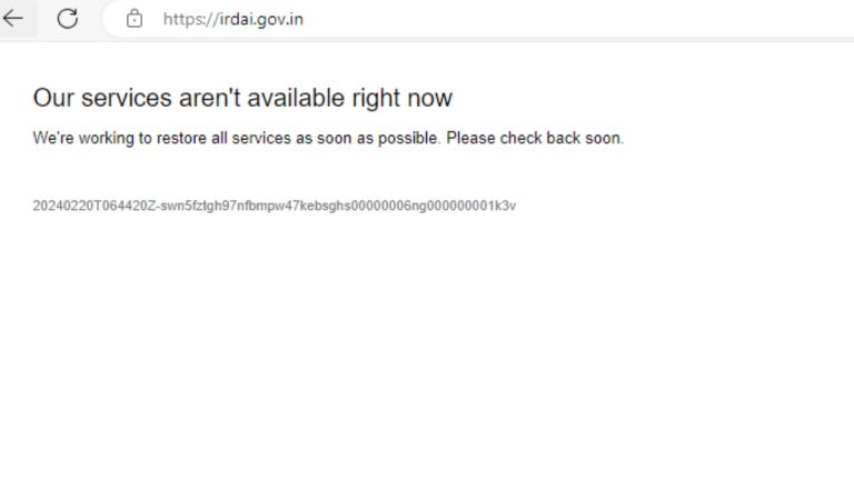IRDAI-verkkosivusto palasi verkkoon tunnin mittaisen käyttökatkon jälkeen. Käyttäjät voivat nyt käyttää kaikkia palveluja osoitteessa irdai.gov.in – Pankki- ja rahoitusuutiset