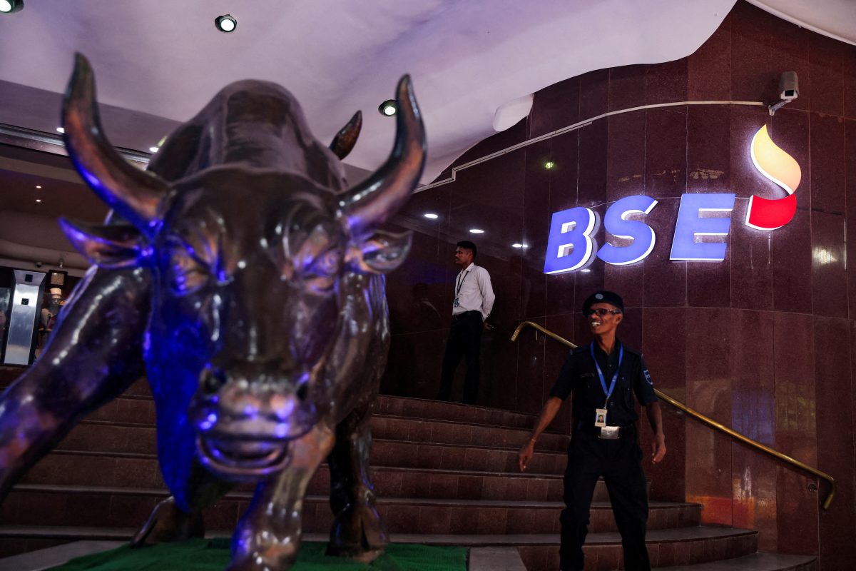 Sensex rose 354 points or 0.47% to close at an all-time high of 75,038 points (Image/Reuters)